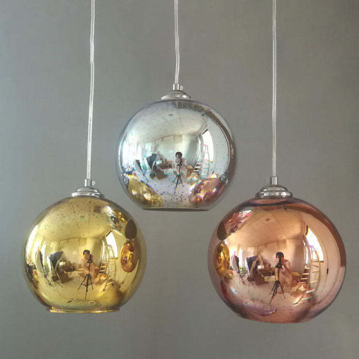Modern 3D Fireworks Glass Dome Pendant