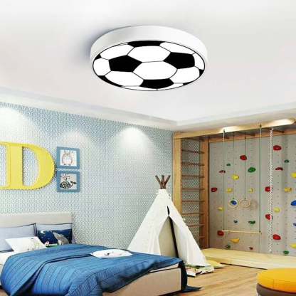 Cartoon Round Football LED Kids Flush Mount Light