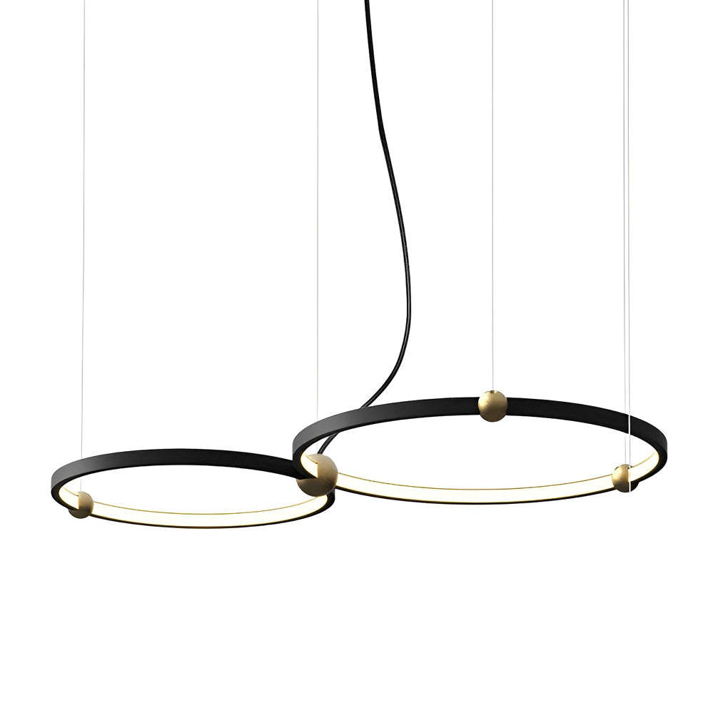 Circular Art Metal Black Postmodern Chandelier