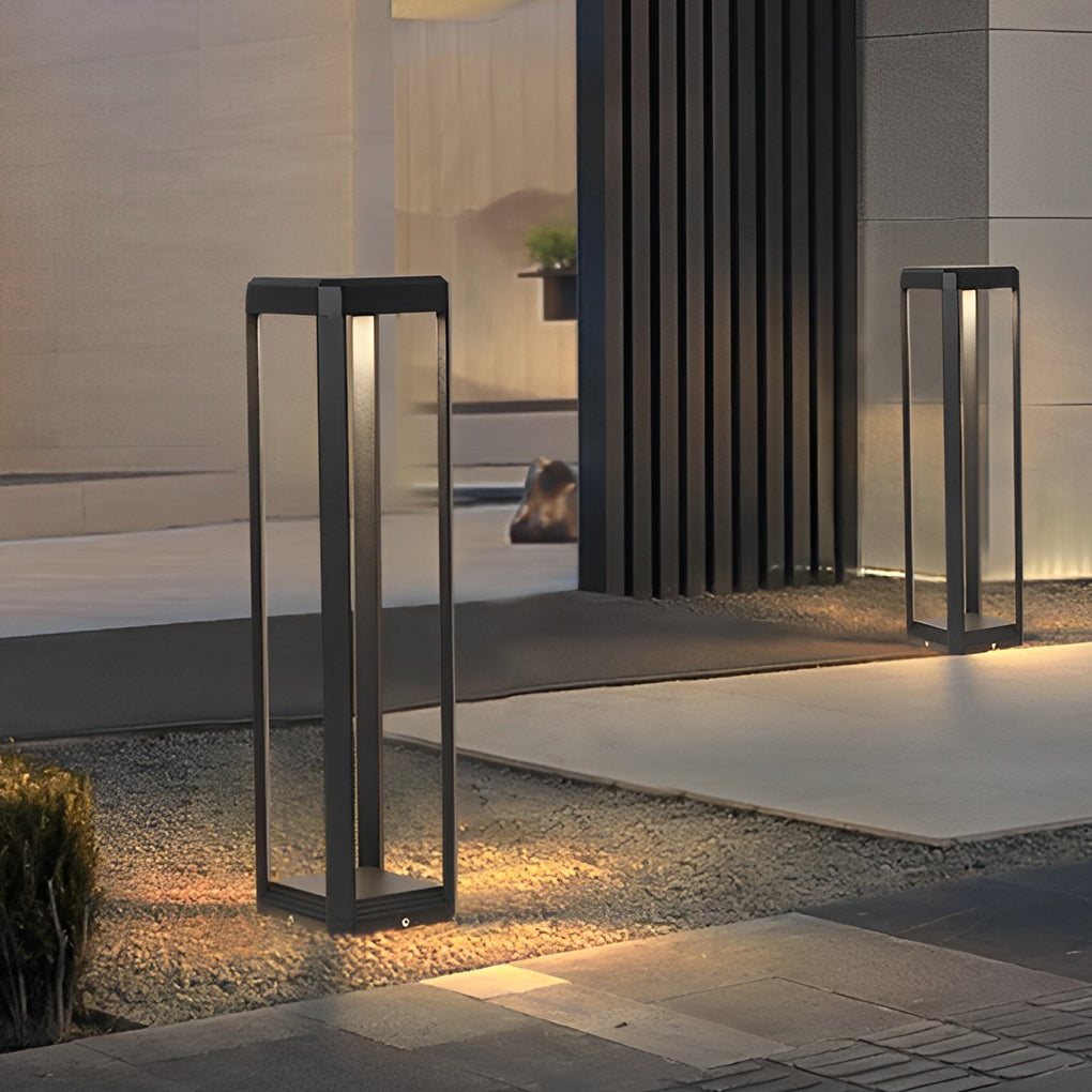 Modern Black Minimalist Solar Pathway Light