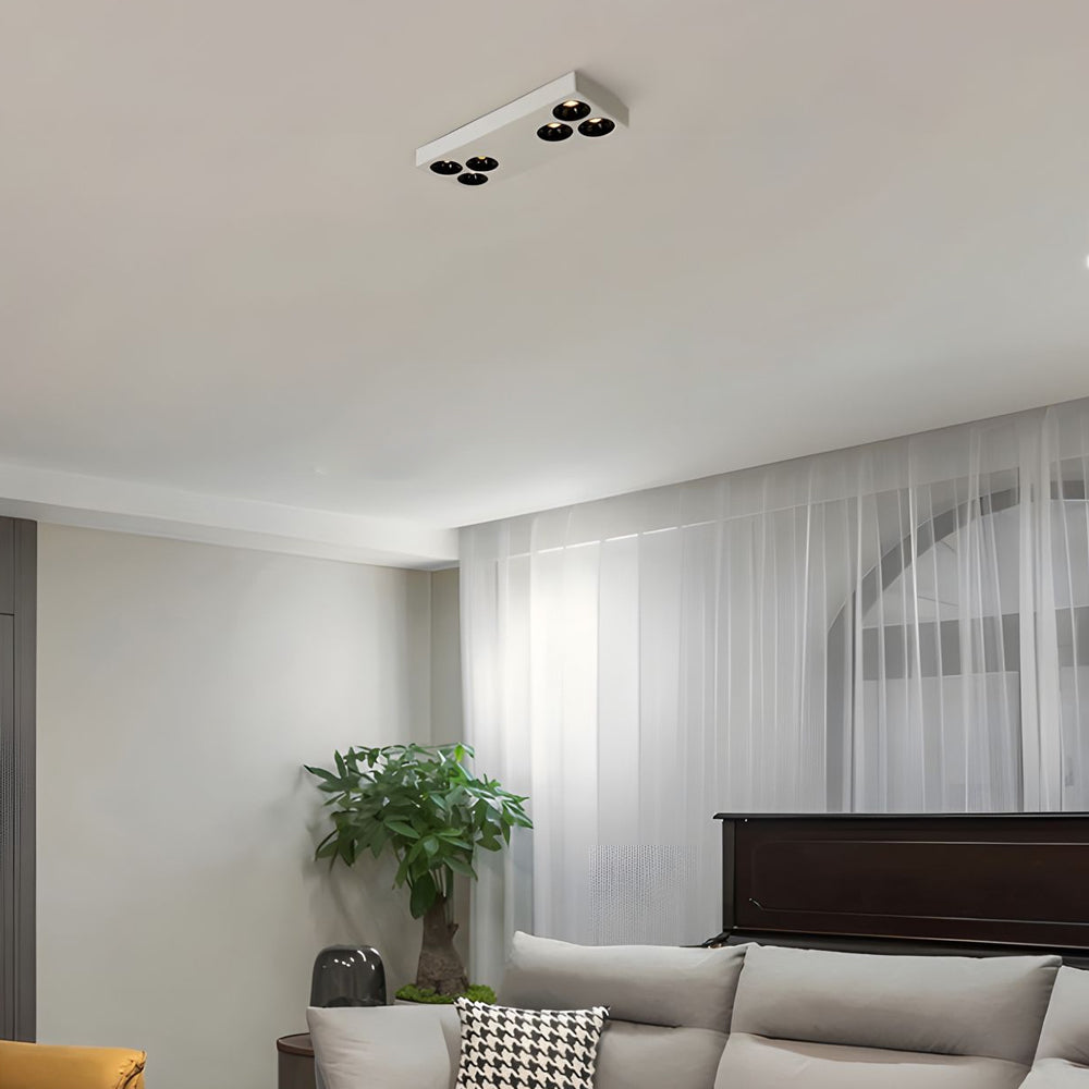 White Rectangular Peg Flush Mount Spotlight