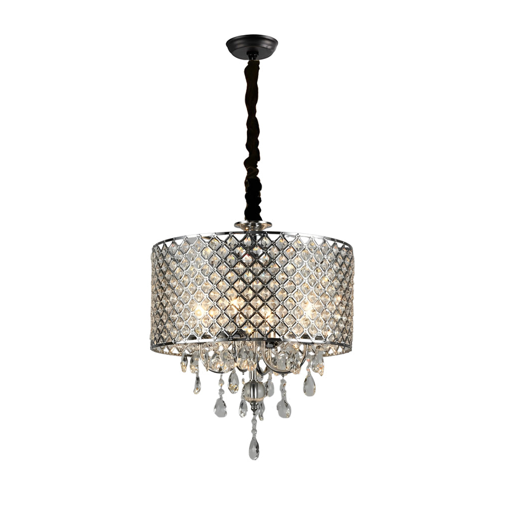 Round Iron Crystal Retro American Pendant Chandelier