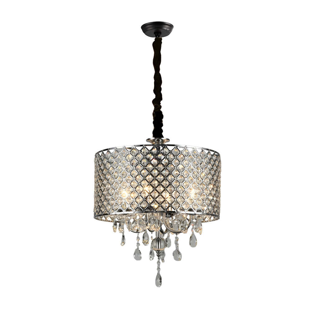 Round Iron Crystal Retro American Pendant Chandelier