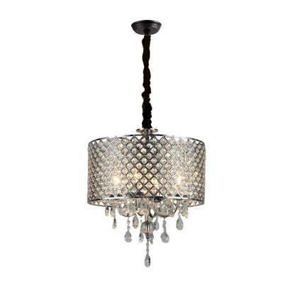 Round Iron Crystal Retro American Pendant Chandelier