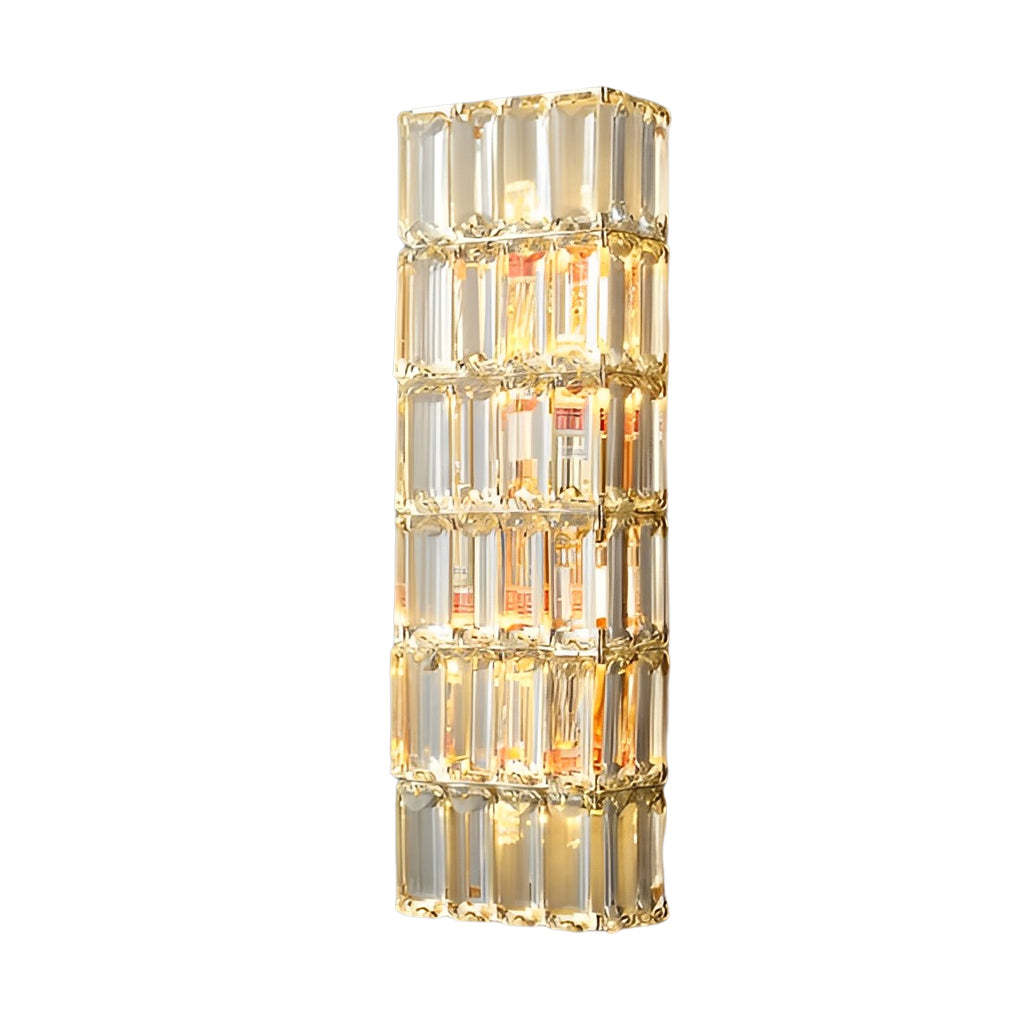 Rectangular Luxury Crystal Dimmable Modern Wall Lamp