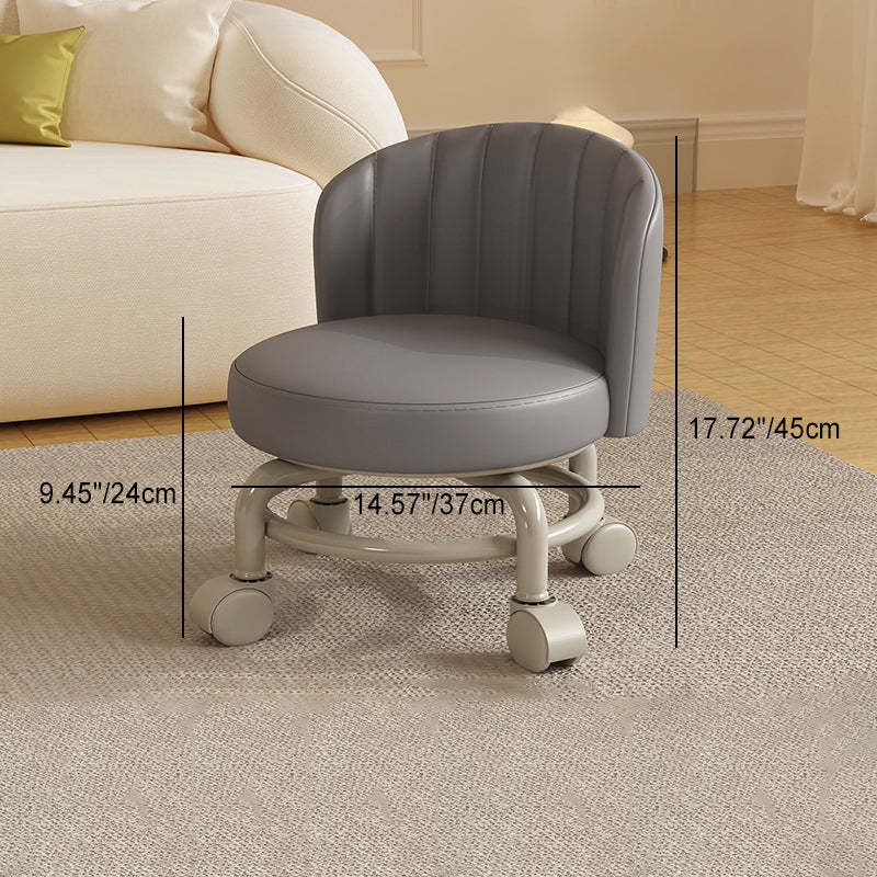 Minimalist Removable Curved Leather Iron Chair — Corner / Black