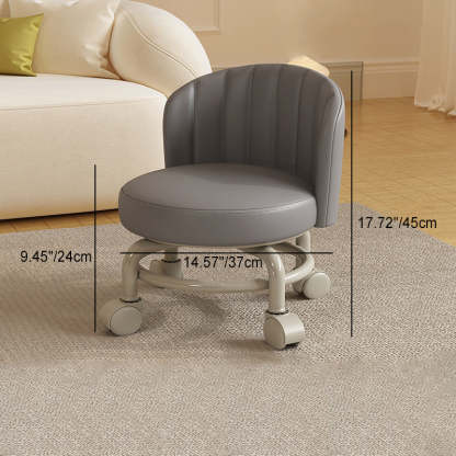 Minimalist Removable Curved Leather Iron Chair — Corner / Black