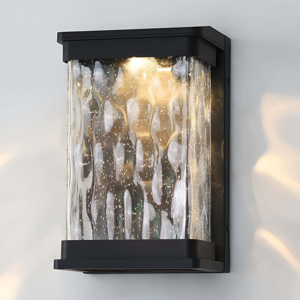 Waterproof Creative Glass LED Black Modern Outdoor Wall Sconce Lighting-Lighom