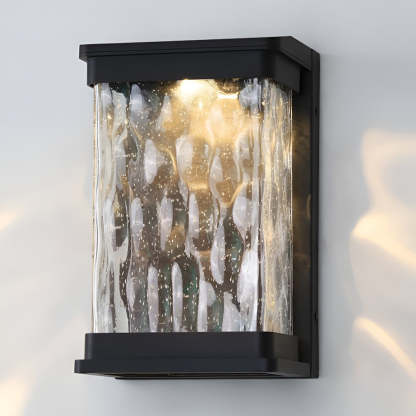 Waterproof Creative Glass LED Black Modern Outdoor Wall Sconce Lighting-Lighom