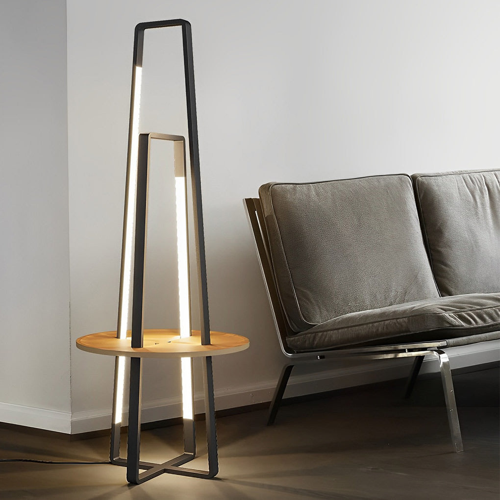 Modern 63 inch Metal, LED and Tray Floor Lamp for Living Room-Lighom