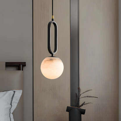 Marble Ball Copper Black Modern Small Pendant Light