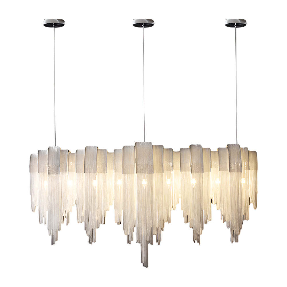 Wave Aluminum Tassel Chain Artistic Nordic Chandelier