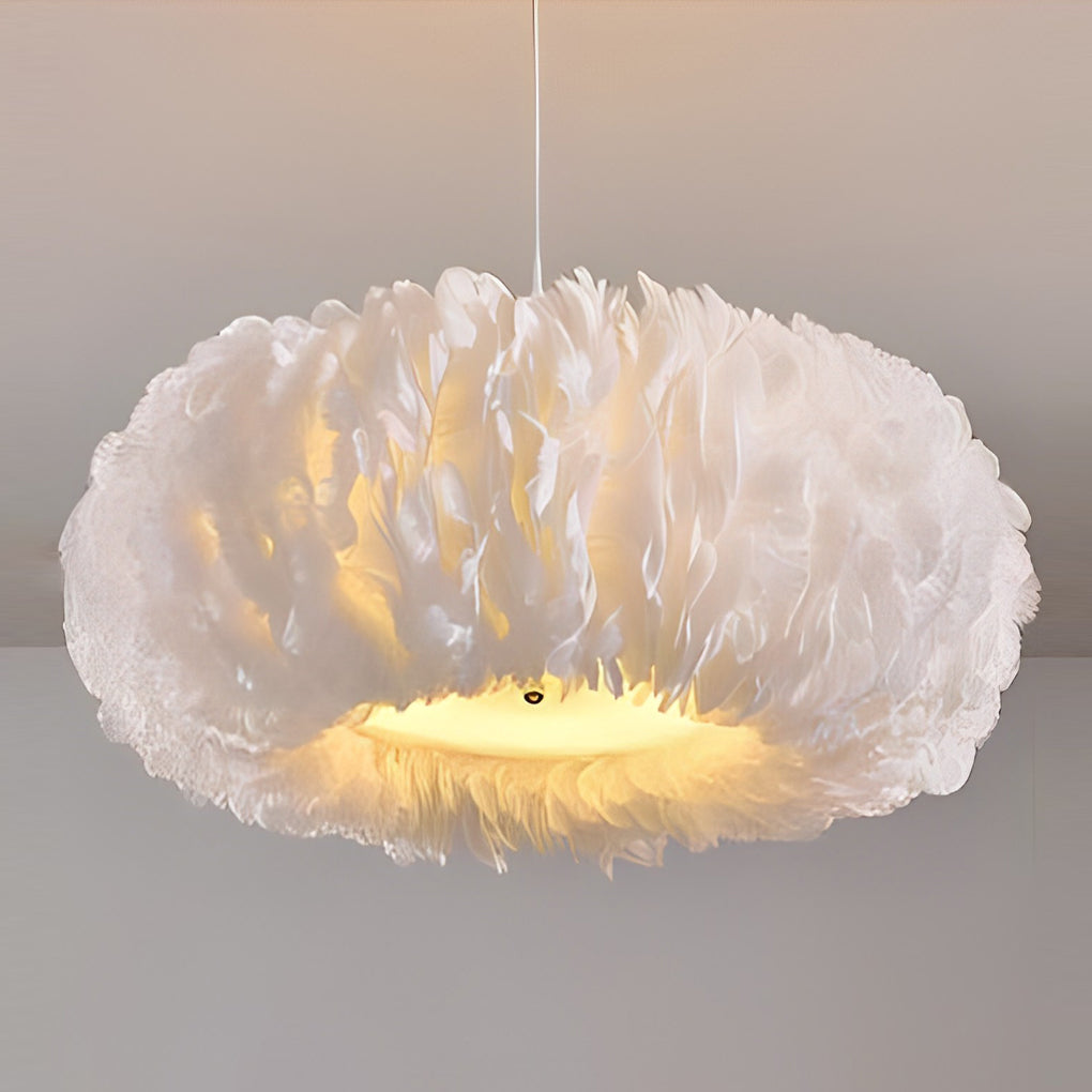Minimalist Feather White Modern Pendant Chandelier