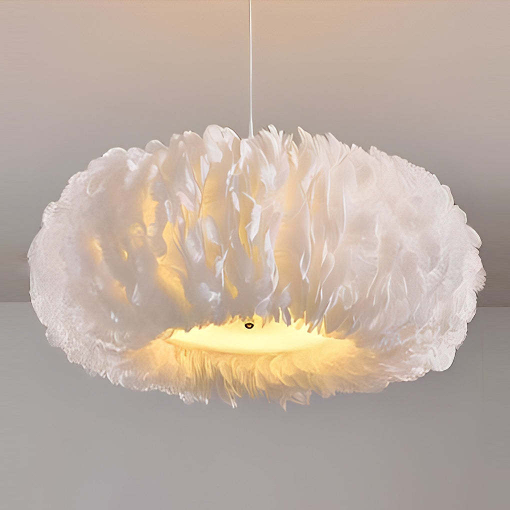 Minimalist Feather White Modern Pendant Chandelier