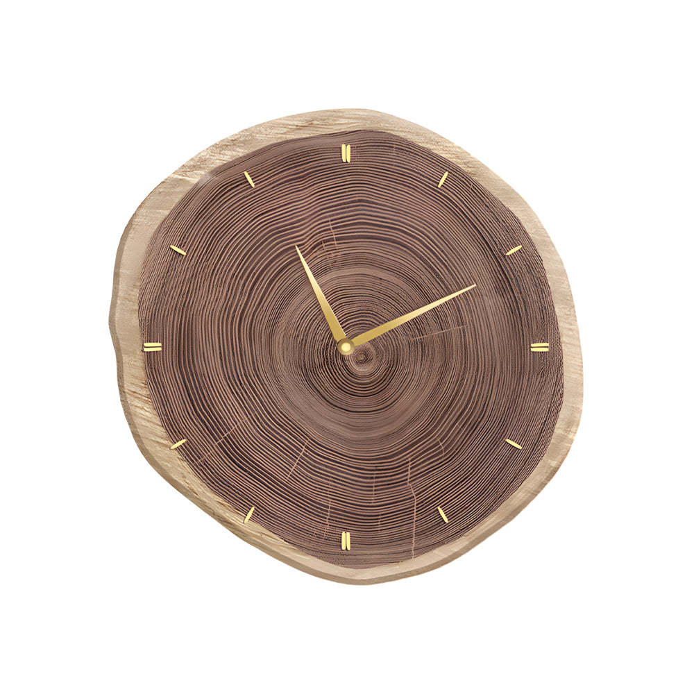 Rustic Wood Slice Clock with Remote