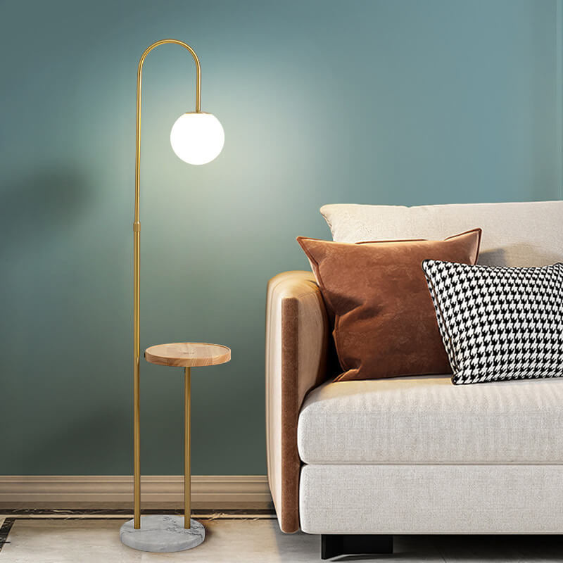 Industrial Iron Shelf Floor Lamp