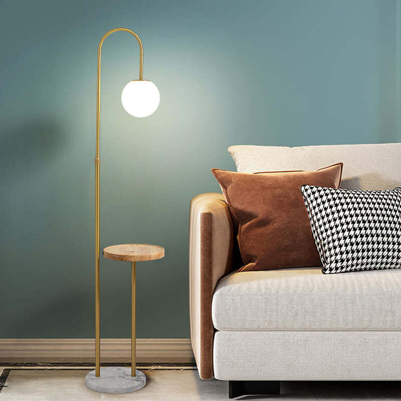Industrial Iron Shelf Floor Lamp