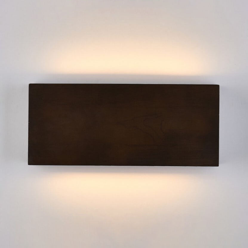 Japanese Wabi-Sabi Log Wood Rectangular LED Sconce