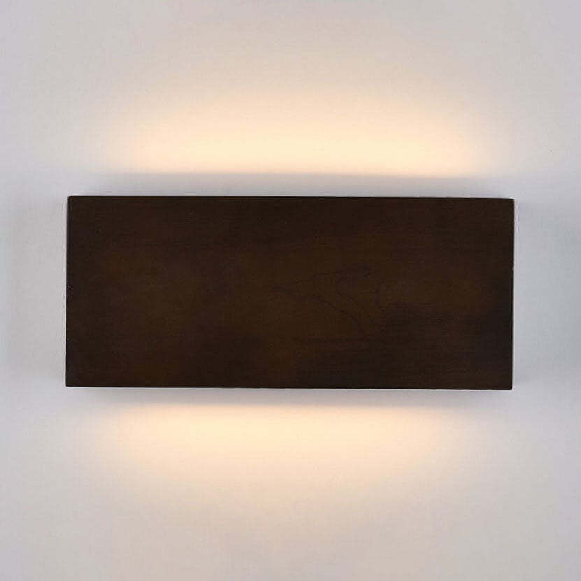 Japanese Wabi-Sabi Log Wood Rectangular LED Sconce
