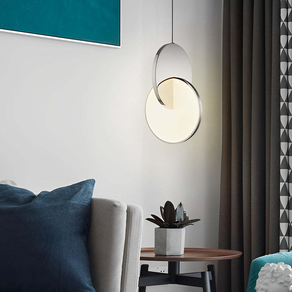 Round Stainless Steel LED Acrylic Postmodern Pendant