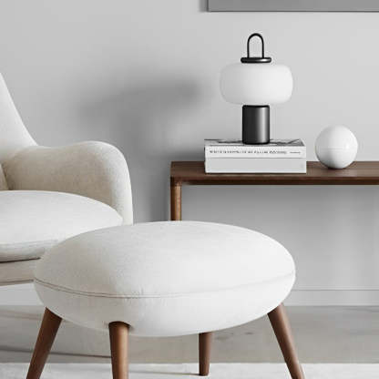 Modern Milk Glass Orb Portable LED Lamp