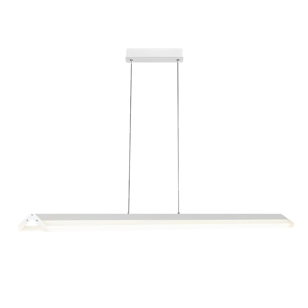 Minimalist Strip LED Neutral Metal Modern Chandelier