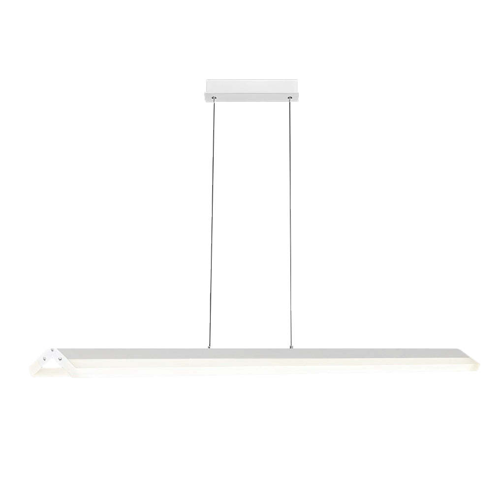 Minimalist Strip LED Neutral Metal Modern Chandelier