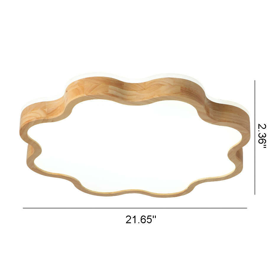 Nordic Flower Wooden LED Flush Mount Light