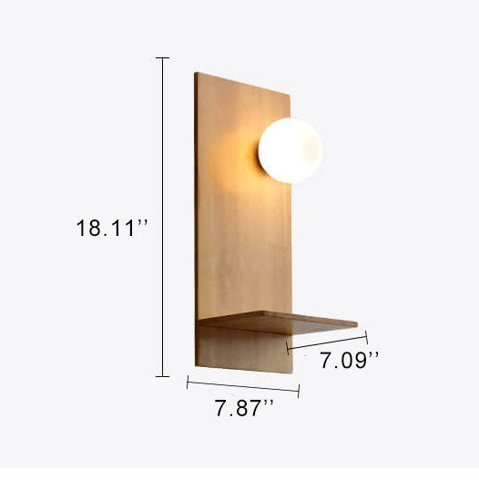 Nordic Solid Wood Glass Globe Sconce