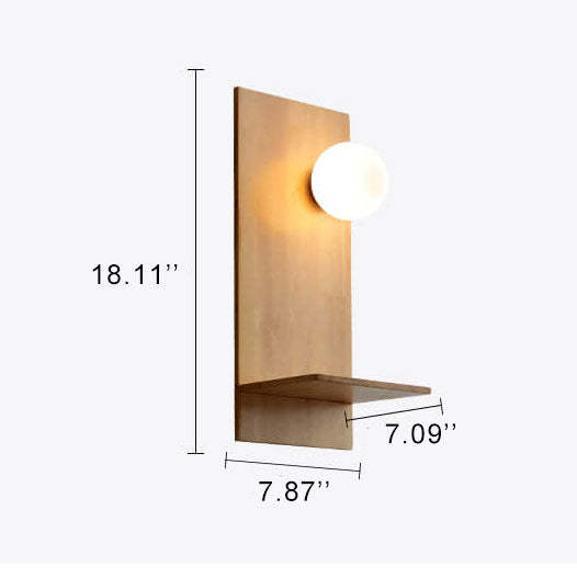 Nordic Solid Wood Glass Globe Sconce