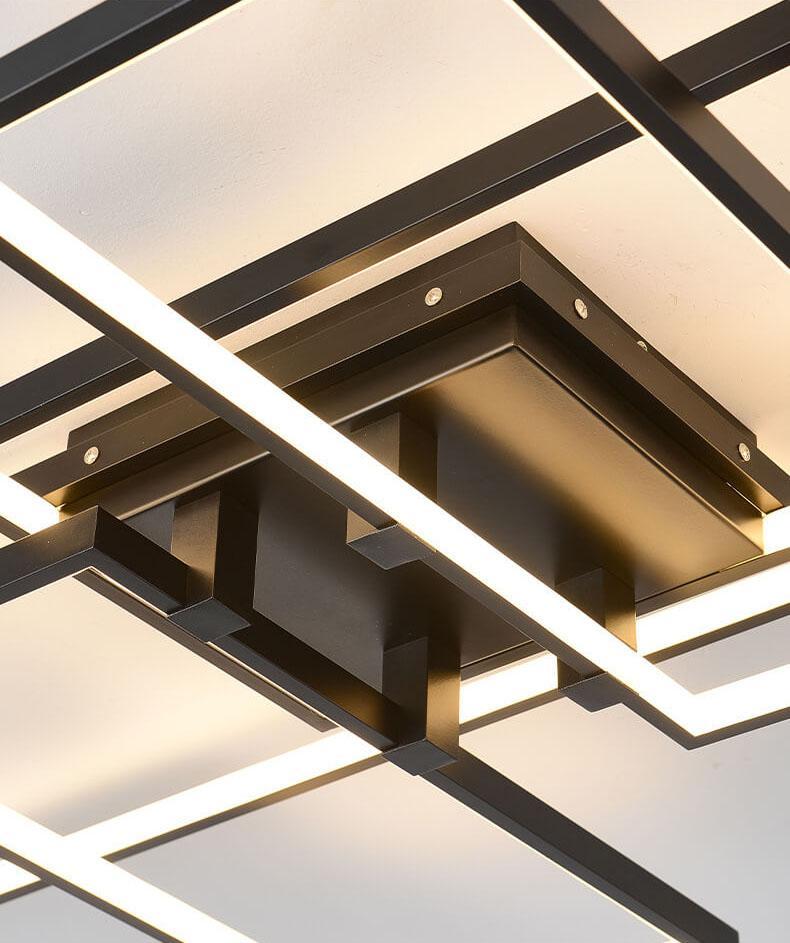 Modern Rectangular Splicing Aluminum LED Flush Mount Light