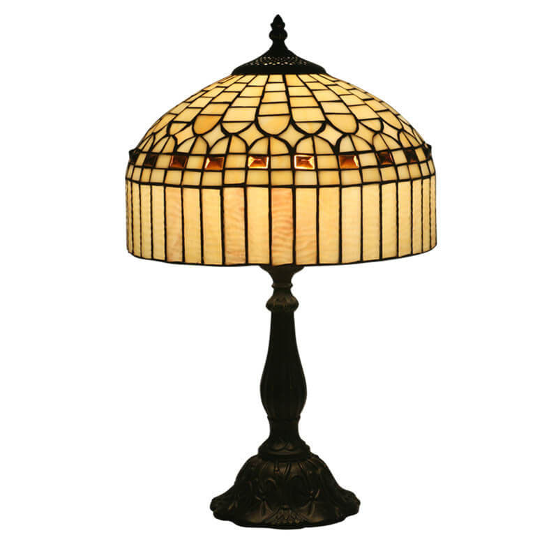 European Tiffany Yellow Baroque Glass Table Lamp