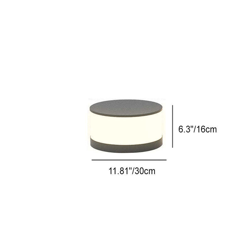 Solar Outdoor Round Column LED Post Landscape Light