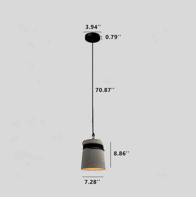 Industrial Cement Column Rope Pendant Light