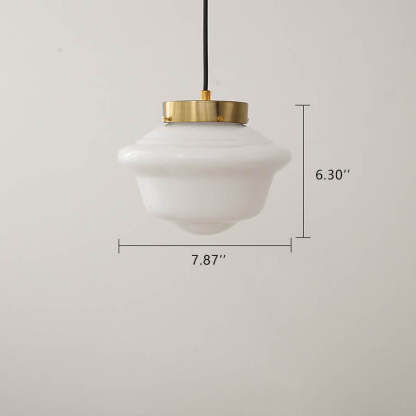 Vintage Milk White Glass Jar Pendant Light