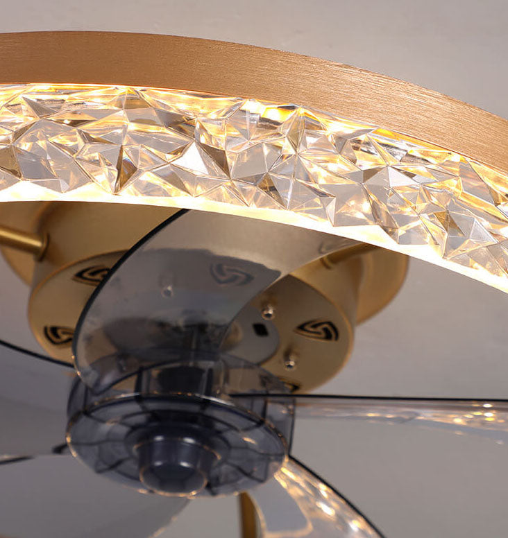 Modern Circle Ring LED Semi-Flush Ceiling Fan Light