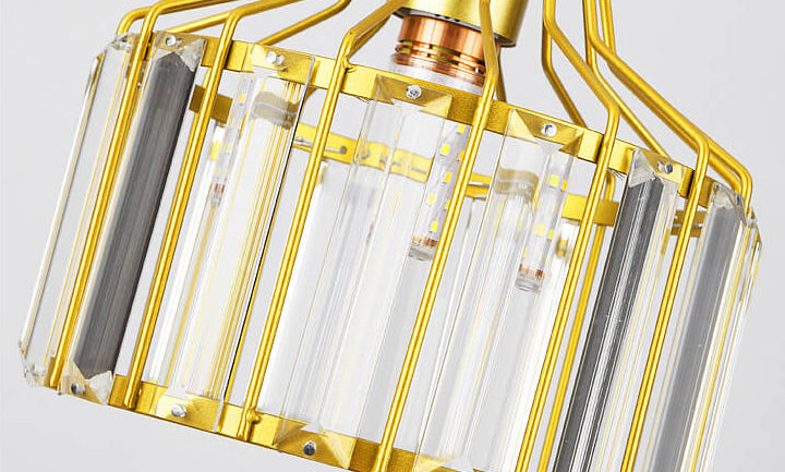 Modern Crystal Dome Semi-Flush Ceiling Light — Black / Pendant / 220V-240V For UK/AU