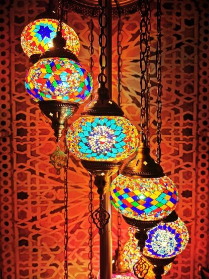 Retro Turkish Moroccan Globe 9-Light Floor Lamp