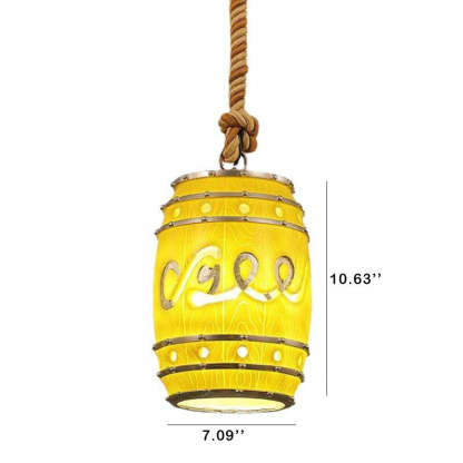 Vintage Wine Barrel Resin Pendant Light