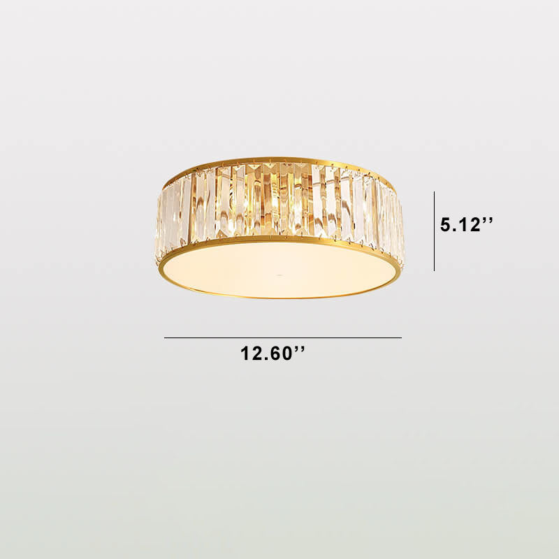 Modern Iron Crystal Round 3/4/5-Light Flush Mount