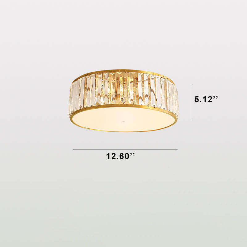 Modern Iron Crystal Round 3/4/5-Light Flush Mount