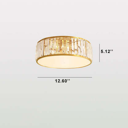 Modern Iron Crystal Round 3/4/5-Light Flush Mount