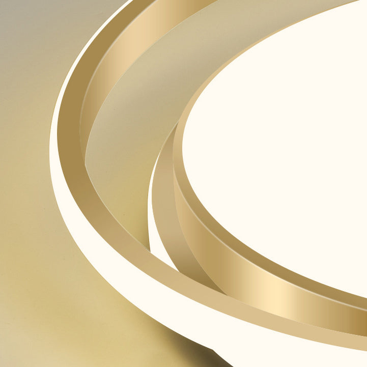 Modern Luxury Golden Circle LED Flush Mount Light — White Light (5000K) / 220V-240V For UK/AU