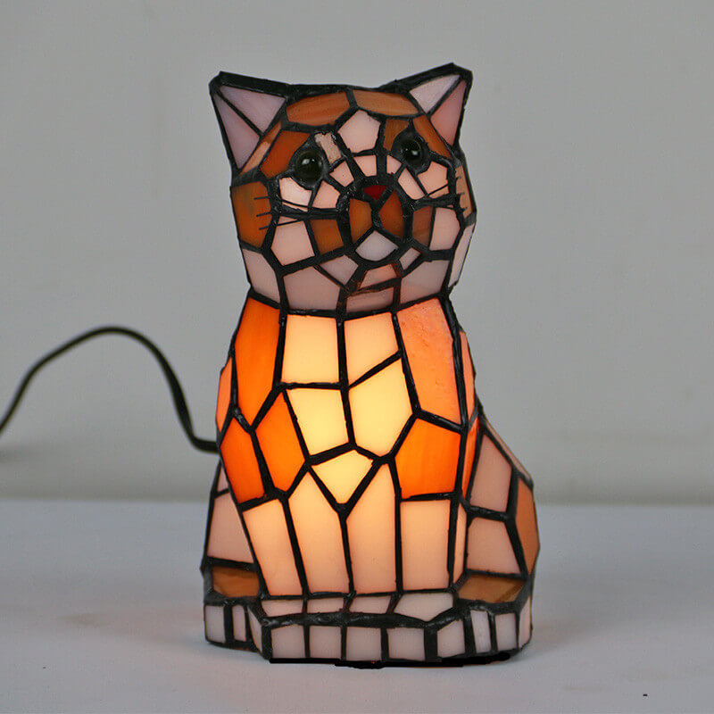 Creative stained dogs yellow table lamps — 220V-240V (UK/AU)