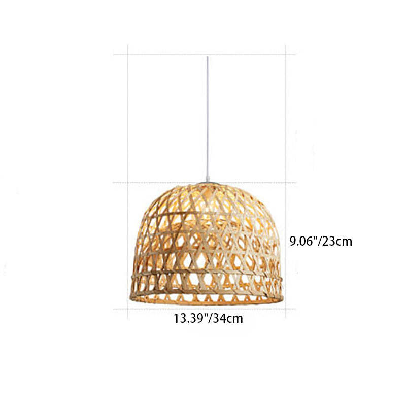 Modern Bamboo Weaving Dome Pendant Light