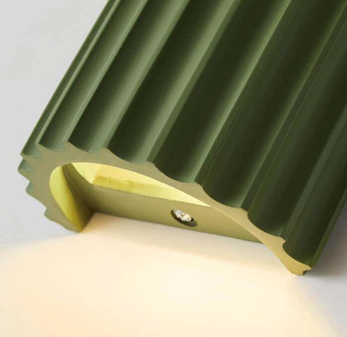 Macaron Resin Striped Half Cylinder Sconce