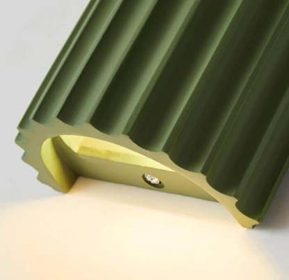Macaron Resin Striped Half Cylinder Sconce