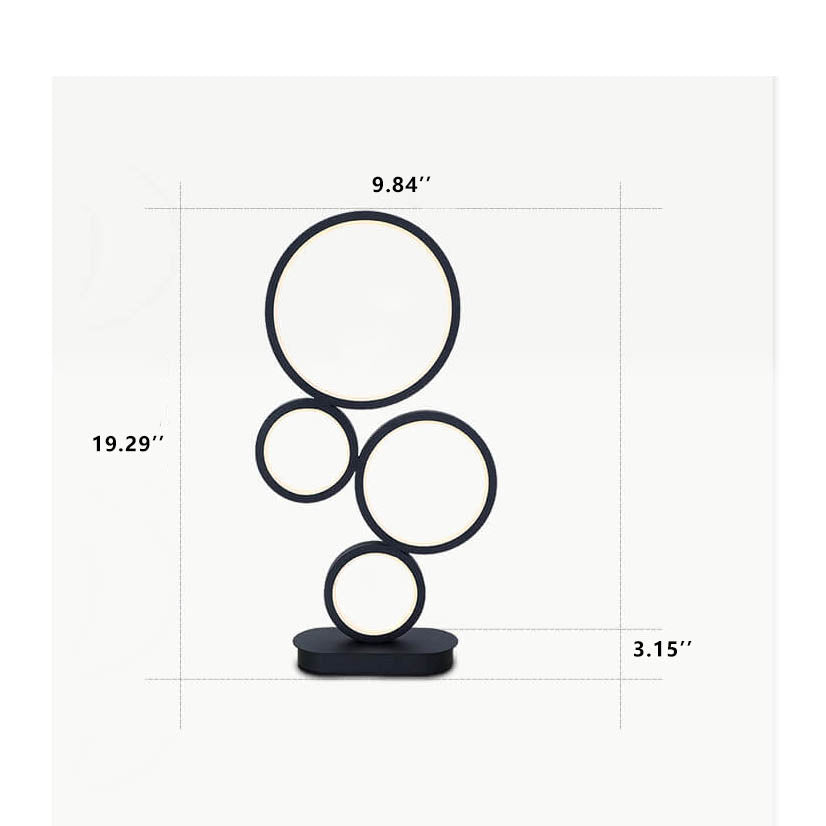 Minimalist 4-Ring LED Table Lamp