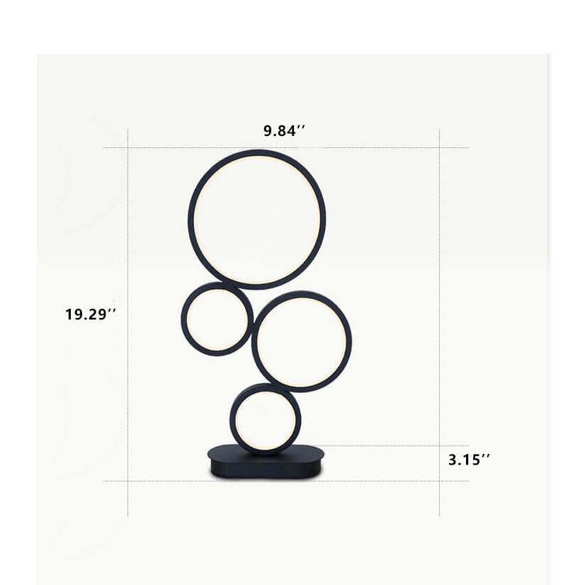 Minimalist 4-Ring LED Table Lamp