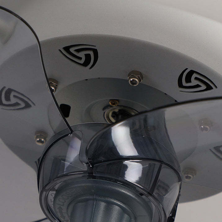 Modern Circle LED Semi-Flush Ceiling Fan Light